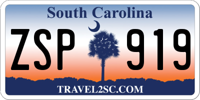 SC license plate ZSP919