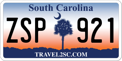 SC license plate ZSP921