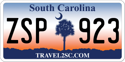 SC license plate ZSP923
