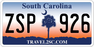 SC license plate ZSP926