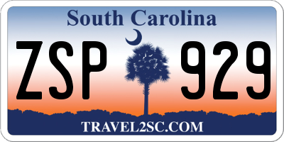 SC license plate ZSP929