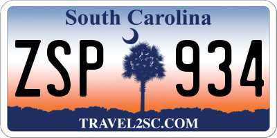 SC license plate ZSP934