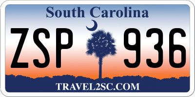 SC license plate ZSP936