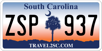 SC license plate ZSP937