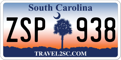 SC license plate ZSP938