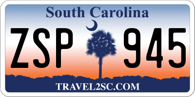 SC license plate ZSP945