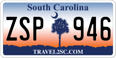 SC license plate ZSP946
