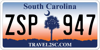 SC license plate ZSP947