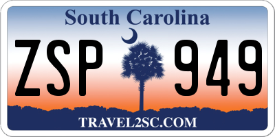 SC license plate ZSP949