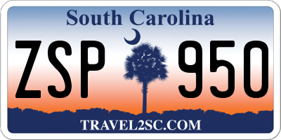 SC license plate ZSP950