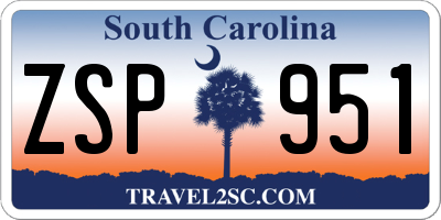 SC license plate ZSP951