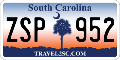 SC license plate ZSP952