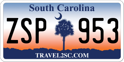 SC license plate ZSP953