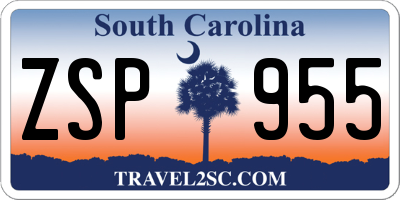 SC license plate ZSP955