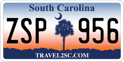 SC license plate ZSP956