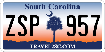 SC license plate ZSP957