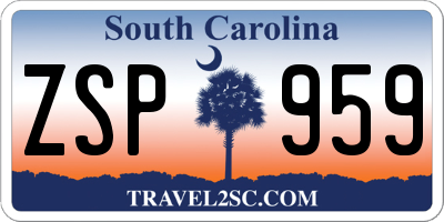 SC license plate ZSP959