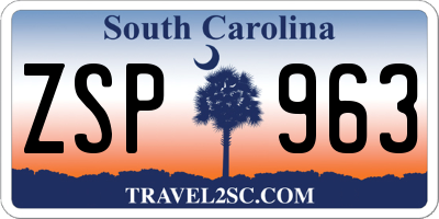 SC license plate ZSP963