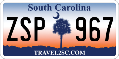 SC license plate ZSP967