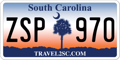 SC license plate ZSP970