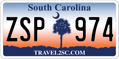 SC license plate ZSP974