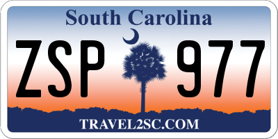 SC license plate ZSP977