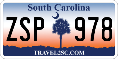 SC license plate ZSP978