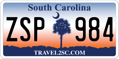 SC license plate ZSP984