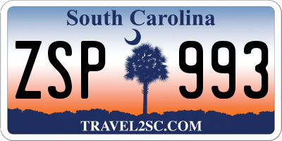 SC license plate ZSP993