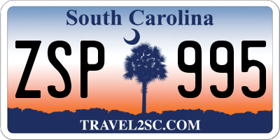 SC license plate ZSP995
