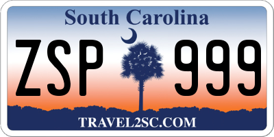 SC license plate ZSP999