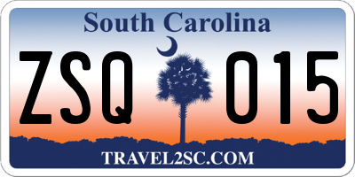 SC license plate ZSQ015