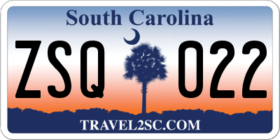 SC license plate ZSQ022
