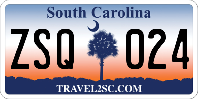 SC license plate ZSQ024