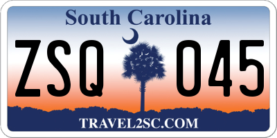 SC license plate ZSQ045