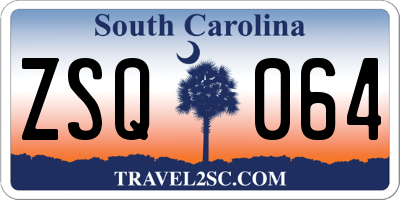 SC license plate ZSQ064