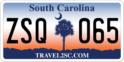 SC license plate ZSQ065
