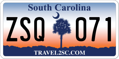 SC license plate ZSQ071