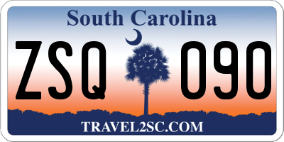 SC license plate ZSQ090