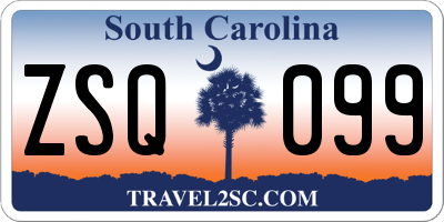 SC license plate ZSQ099