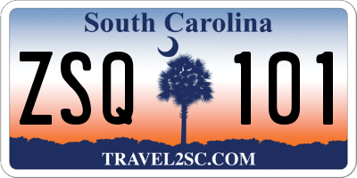 SC license plate ZSQ101