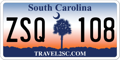 SC license plate ZSQ108