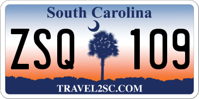 SC license plate ZSQ109