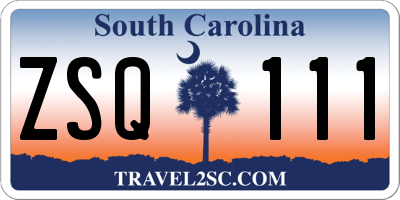 SC license plate ZSQ111