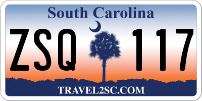 SC license plate ZSQ117
