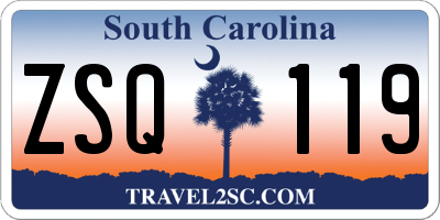 SC license plate ZSQ119