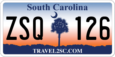 SC license plate ZSQ126