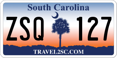 SC license plate ZSQ127