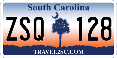SC license plate ZSQ128