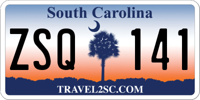 SC license plate ZSQ141